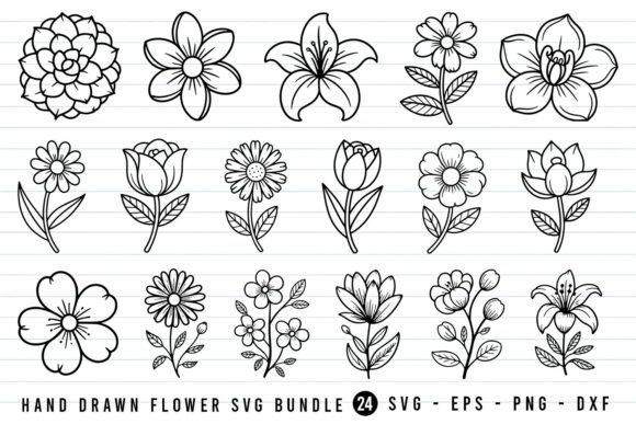 Download Hand Drawn Flower SVG Bundle - Premium Bundle